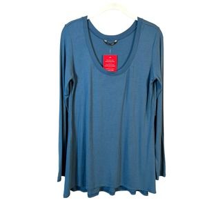Evereve Peyton Jensen Brea Long Sleeve Tee in Mallard Blue Women's M NWT